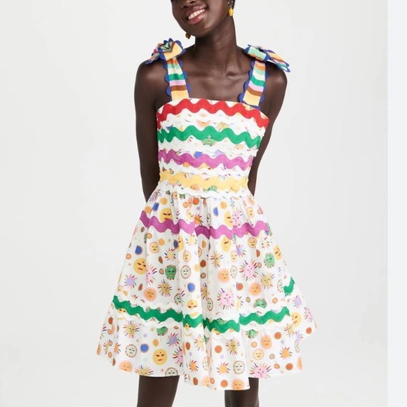 CeliaB Suhail Dress Sun Moon Print Astronomy Kitschy Whimsical Colorful dress xs - Picture 2 of 14